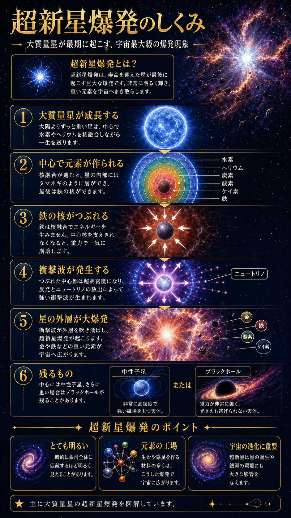 超新星爆発 縦長